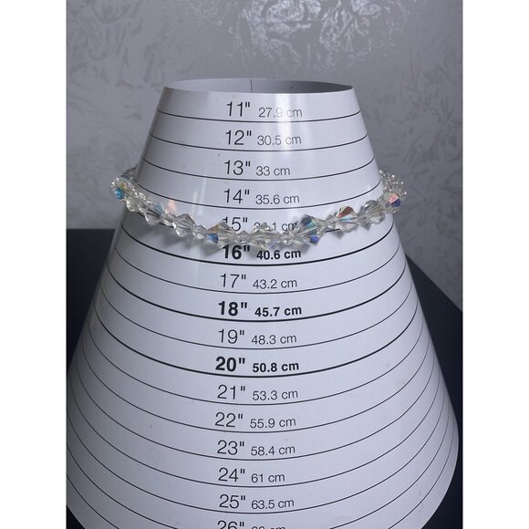 Vintage Crystal Bead Necklace With Iridescent Beads - Picture 2 of 5